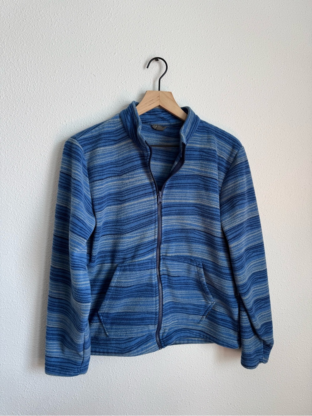 Eddie Bauer Blue Striped Fleece Jacket